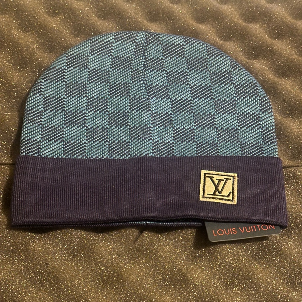 Louis Vuitton Blue and Navy Monogram Knit Beanie